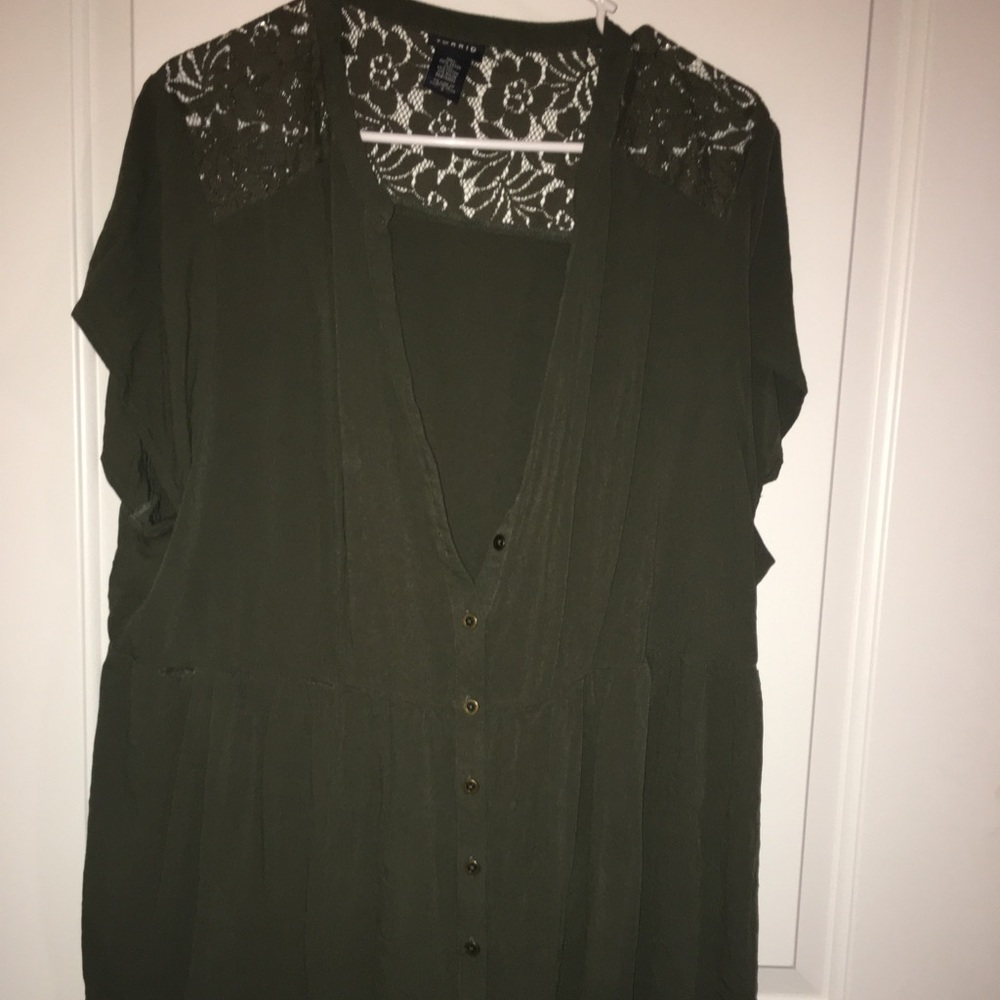 Torrid- Olive green shirt